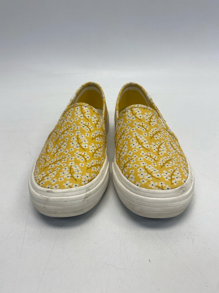 Keds  Size 6.5 Yellow Floral Canvas Sneakers