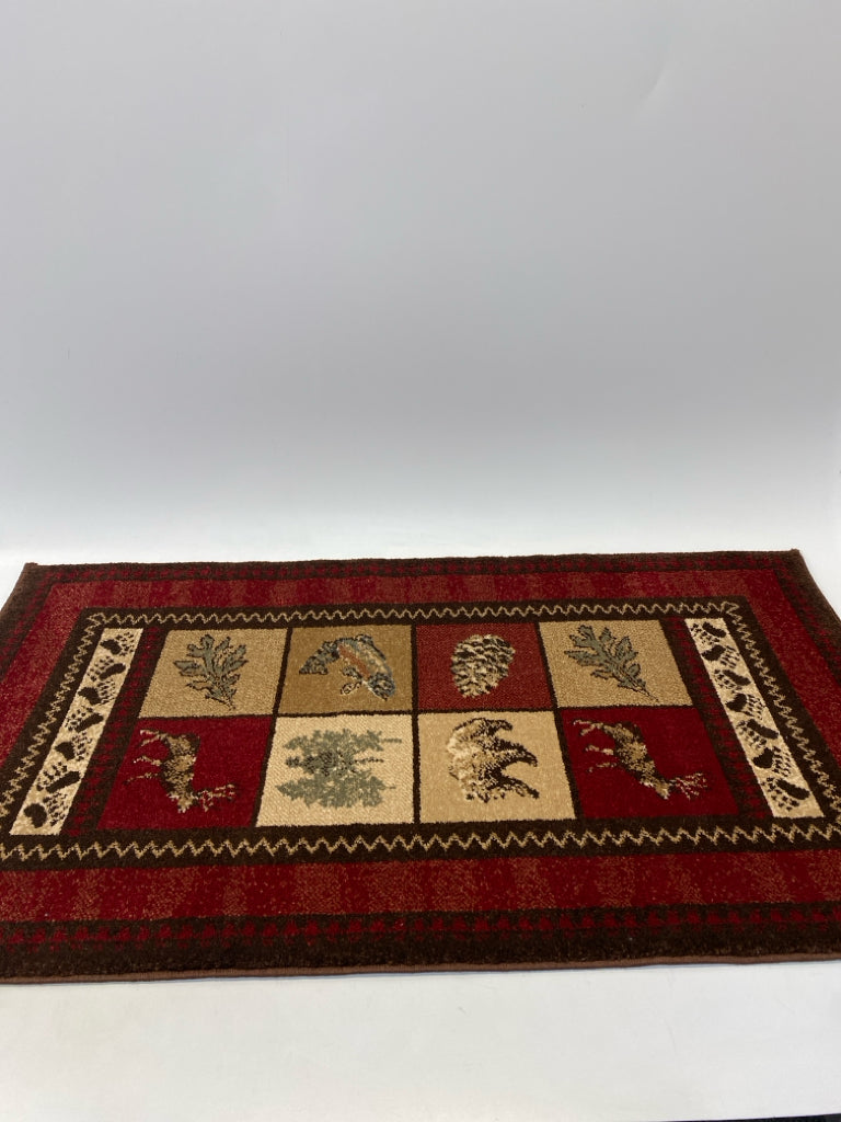 Burgundy Brown/Cream Rug