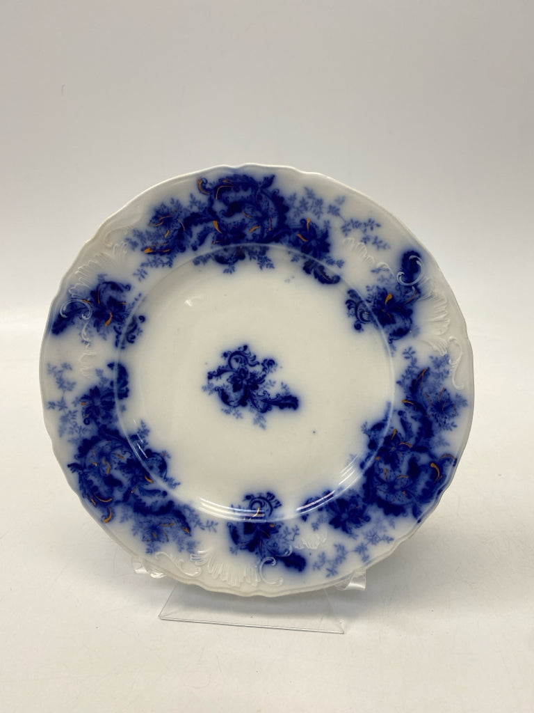 White Blue Floral Porcelain Decorative Plate