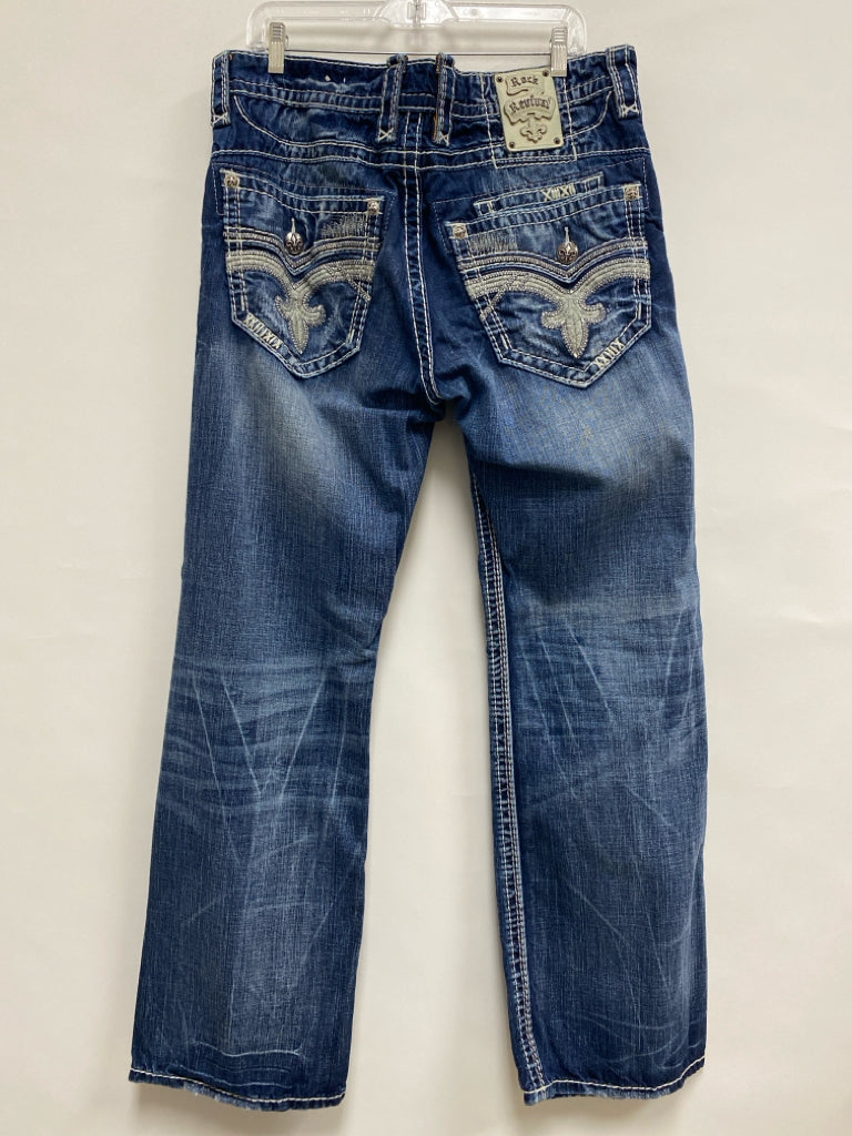 Rock Revival Size 36 Faded Navy Embroidered Men&