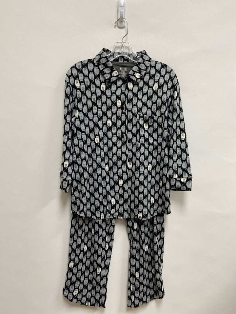 HUE Size M Black Gray Cats Ladies 2pc Pajamas
