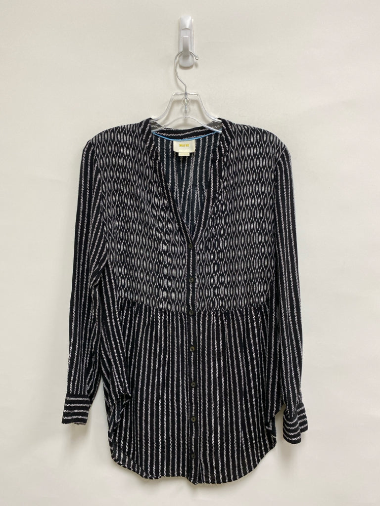 Maeve Size 2 Black White Print Ladies Top