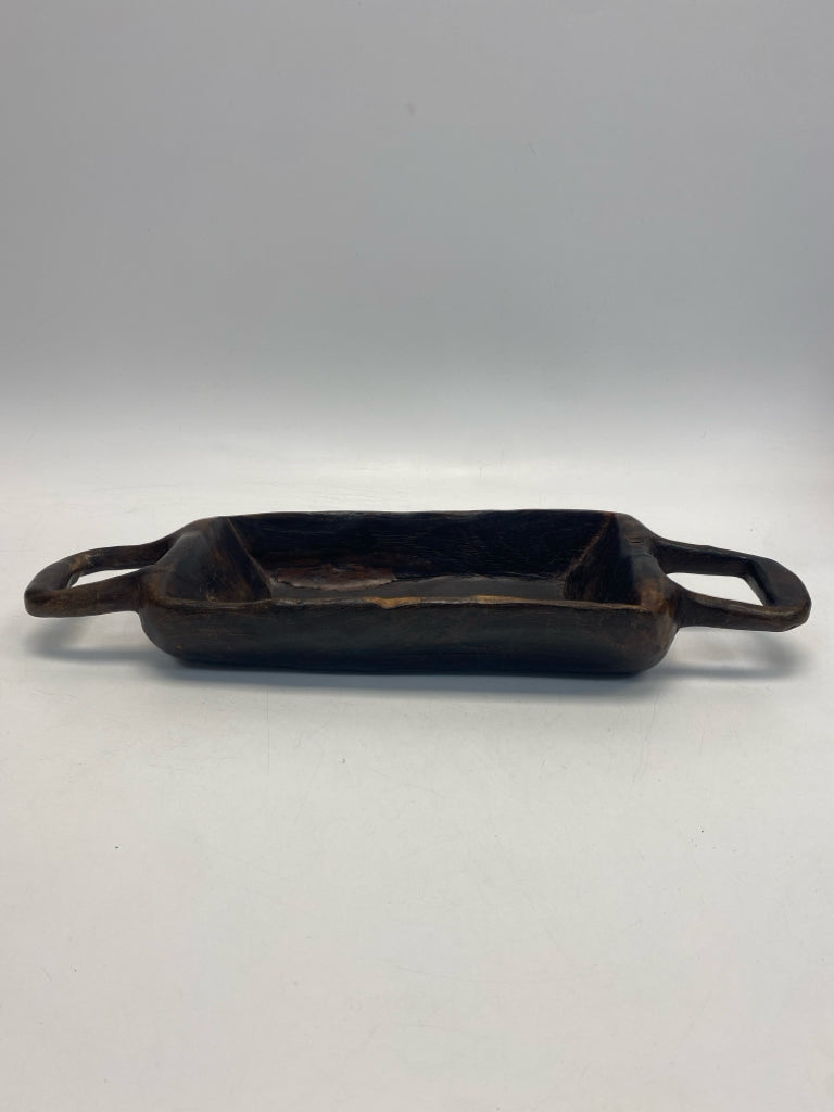 Brown Wood Decorative Bowl