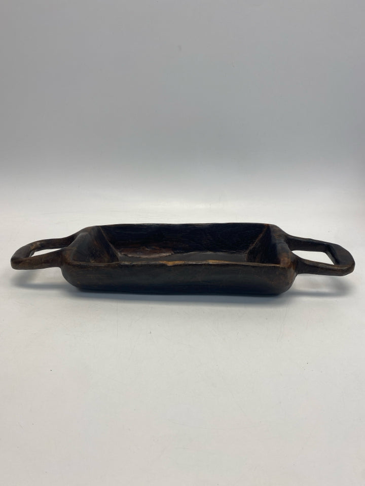 Brown Wood Decorative Bowl