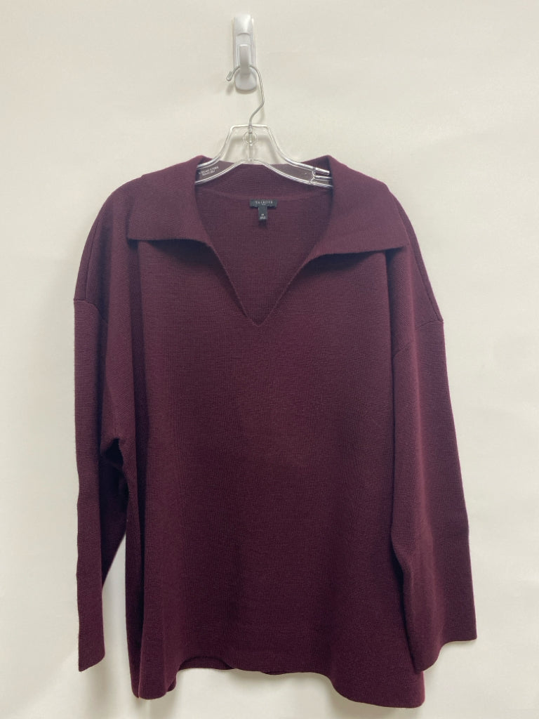Talbots  SIZE  3X Burgundy V Neck Wool Blend Plus Size Sweater