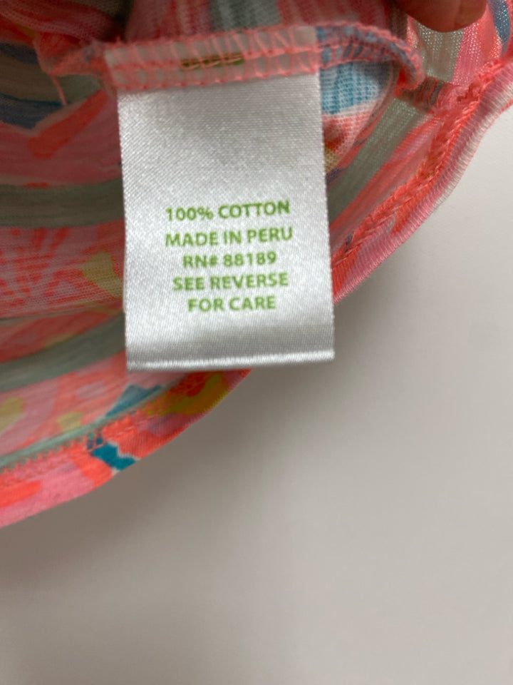 LILLY PULITZER Size S Coral Seafoam/Blue Striped Ladies Top