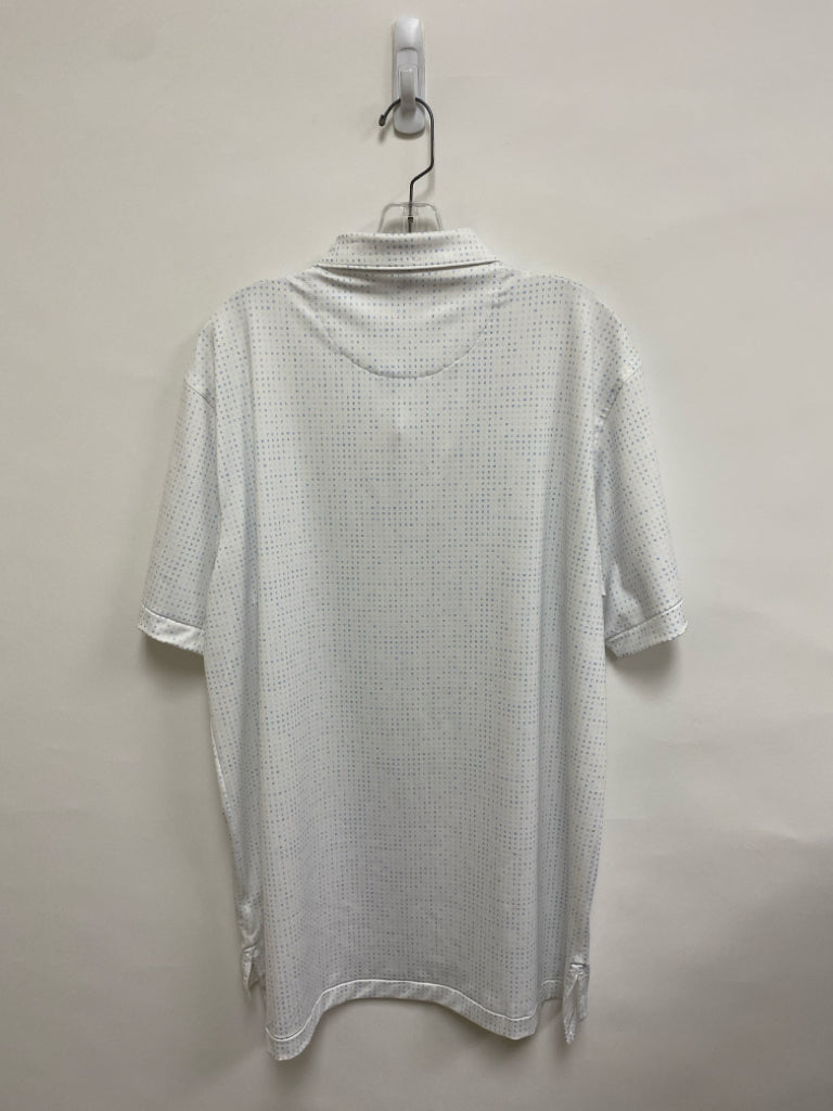 Peter Millar Size L White Blue Letters Polo Men&