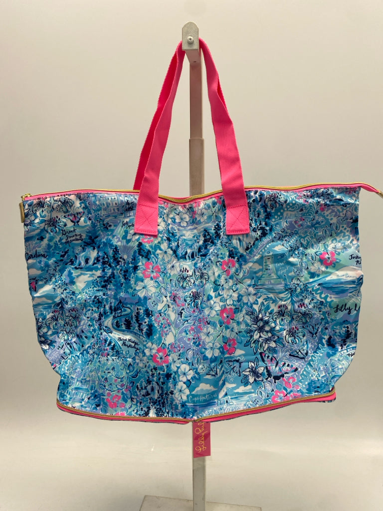 NWT LILLY PULITZER Blue Multi-Color Tote Bag