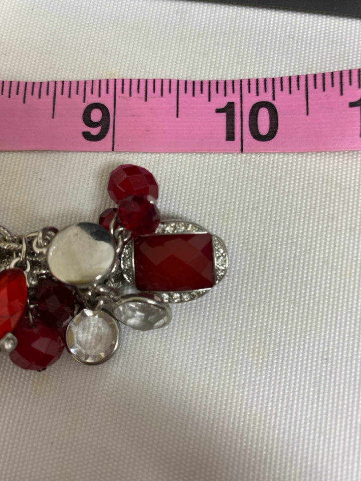 Wht House/Blk Mkt Silver Color Red Shapes Necklace
