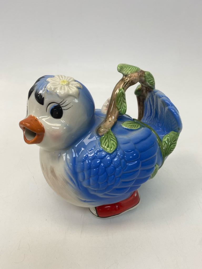 Blue Green/Red Tea Pot