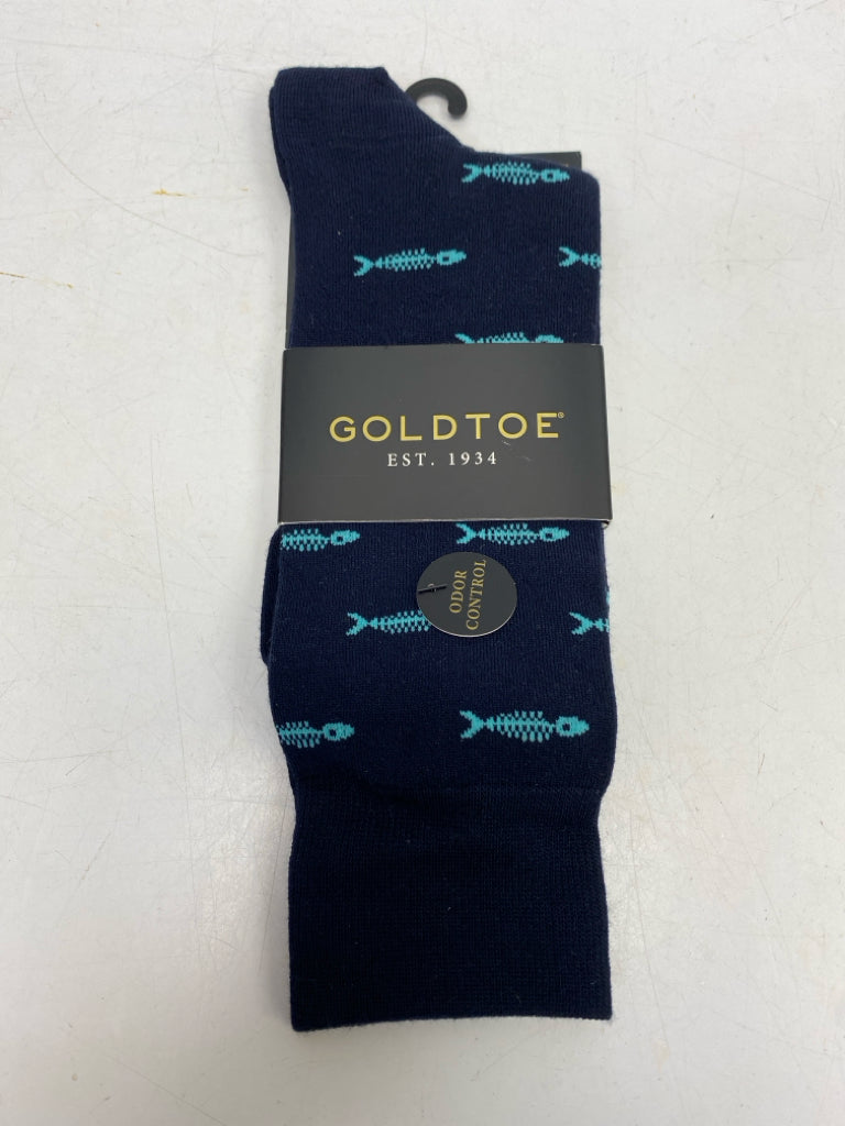 NEW Goldtoe Blue Fish Men&