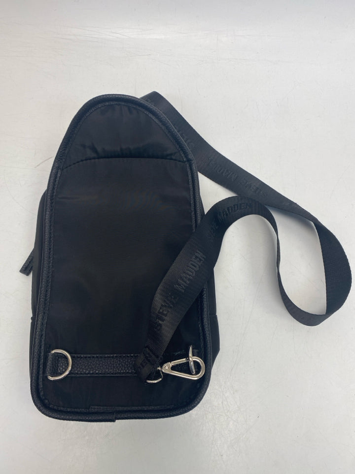Steve Madden Black Silver Accent(s) Nylon Handbag