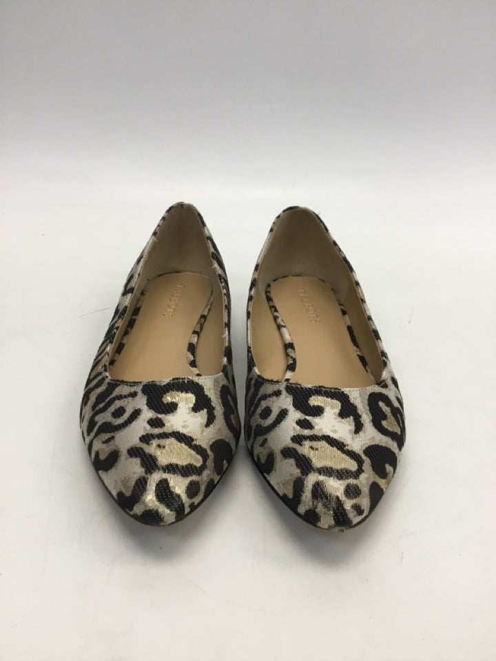Talbots US Shoe Size 8 Silver/Black Fabric Flats