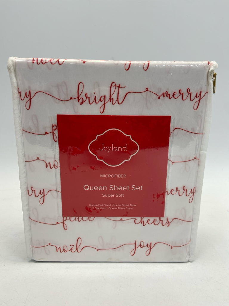 NEW/PKG White/Red Words Christmas