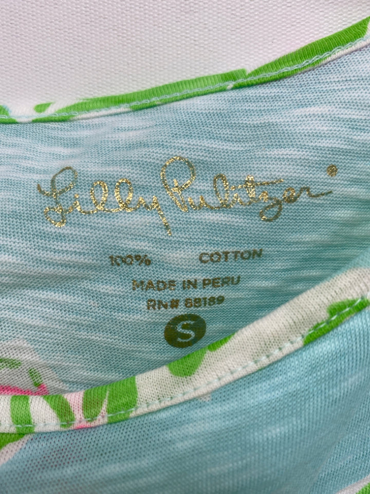 LILLY PULITZER Size S Aqua/White Green/Pink Ladies Dress