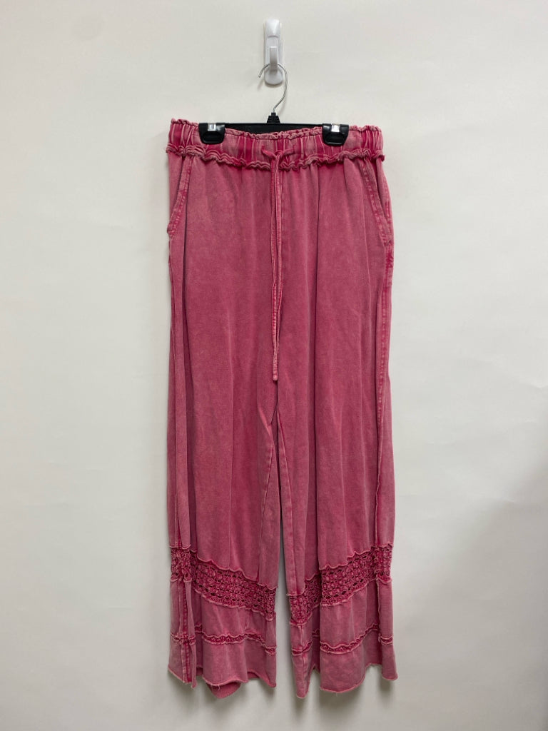 Easel Size S Faded Hot Pink Wide Leg Ladies Pants