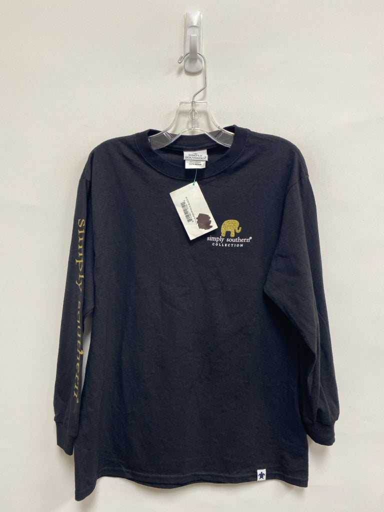 NWT Simply Southern SIZE M Black Gold Elephant(s) Girl&