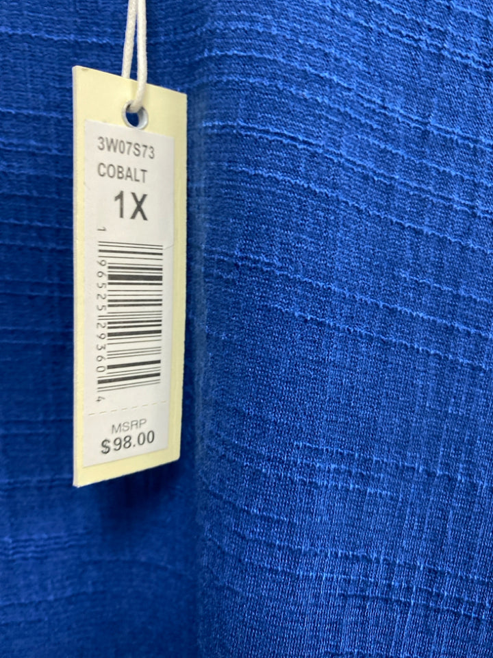 NWT Max Studio  SIZE  1X Blue Plus Size Top