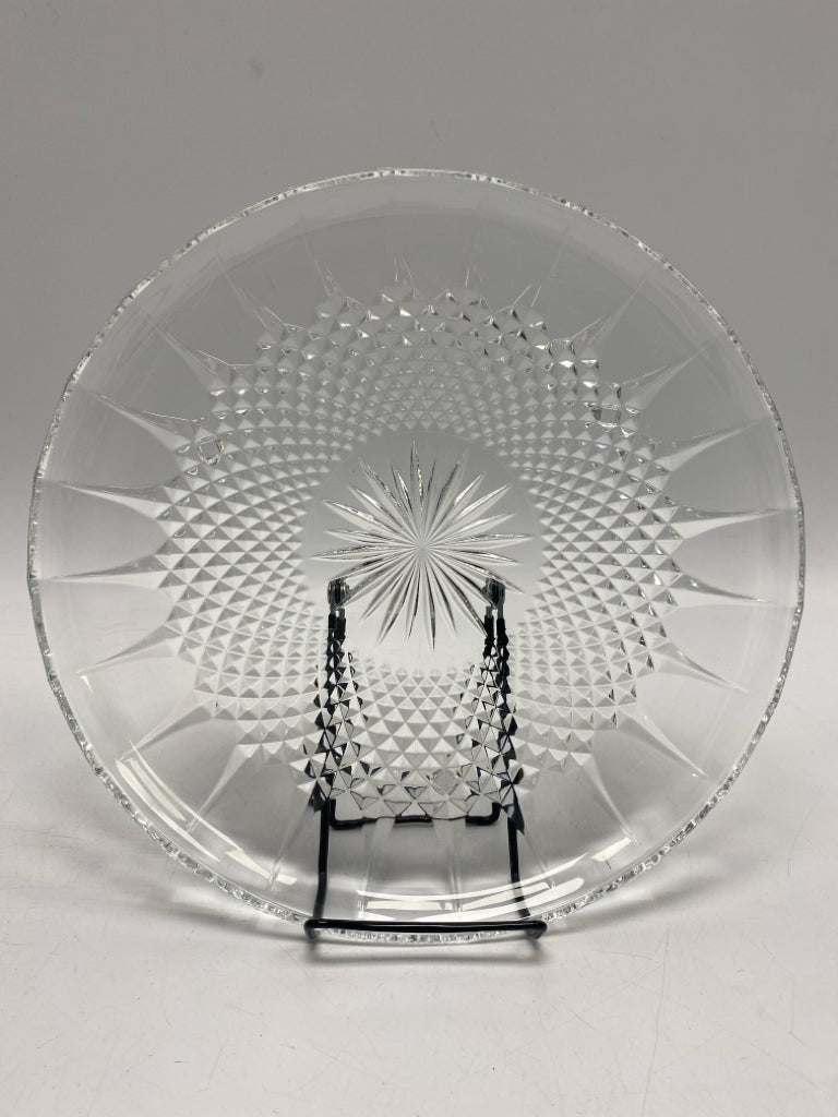 Clear Cut-Glass Serving Piece