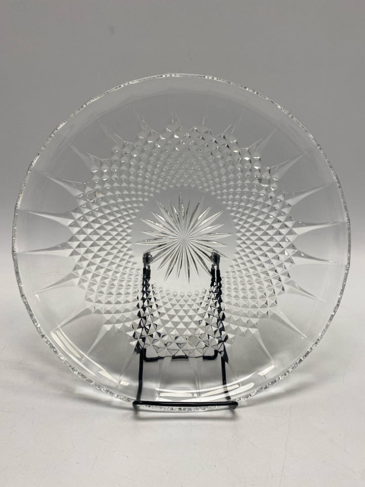 Clear Cut-Glass Serving Piece