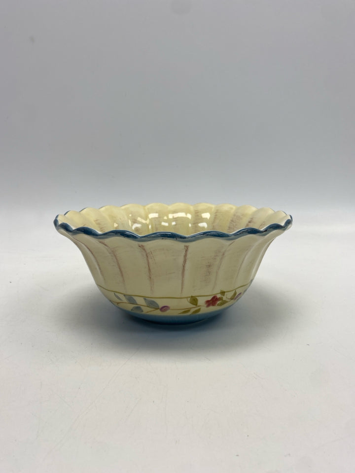Cream Blue/Pink Flowers Bowl(s)