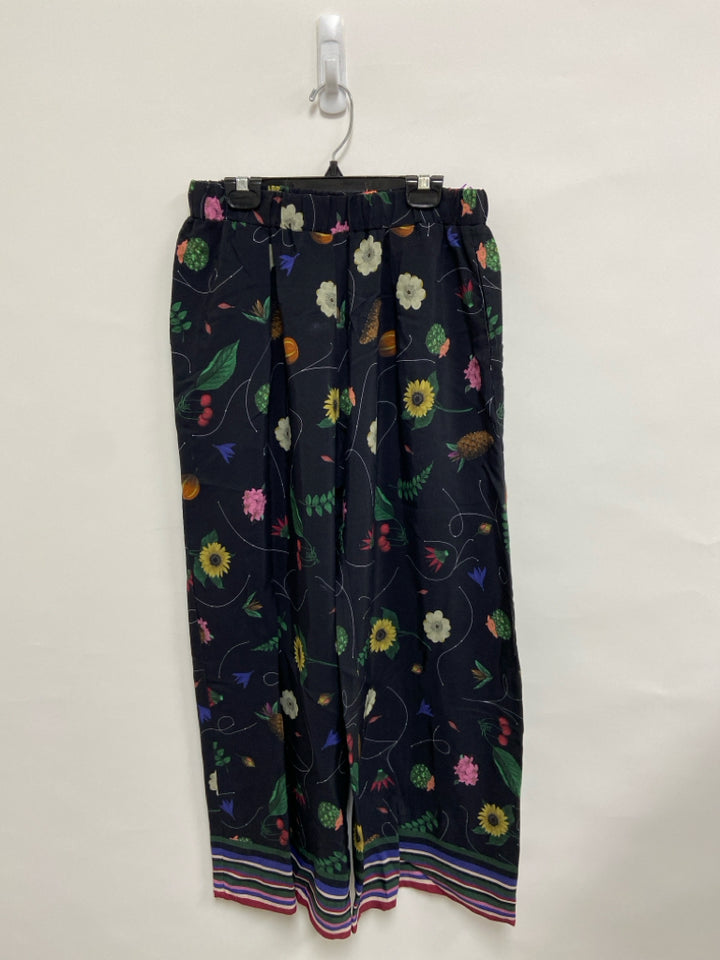 VILAGALLO Size S Black Multi Color Floral Pull-on Ladies Pants