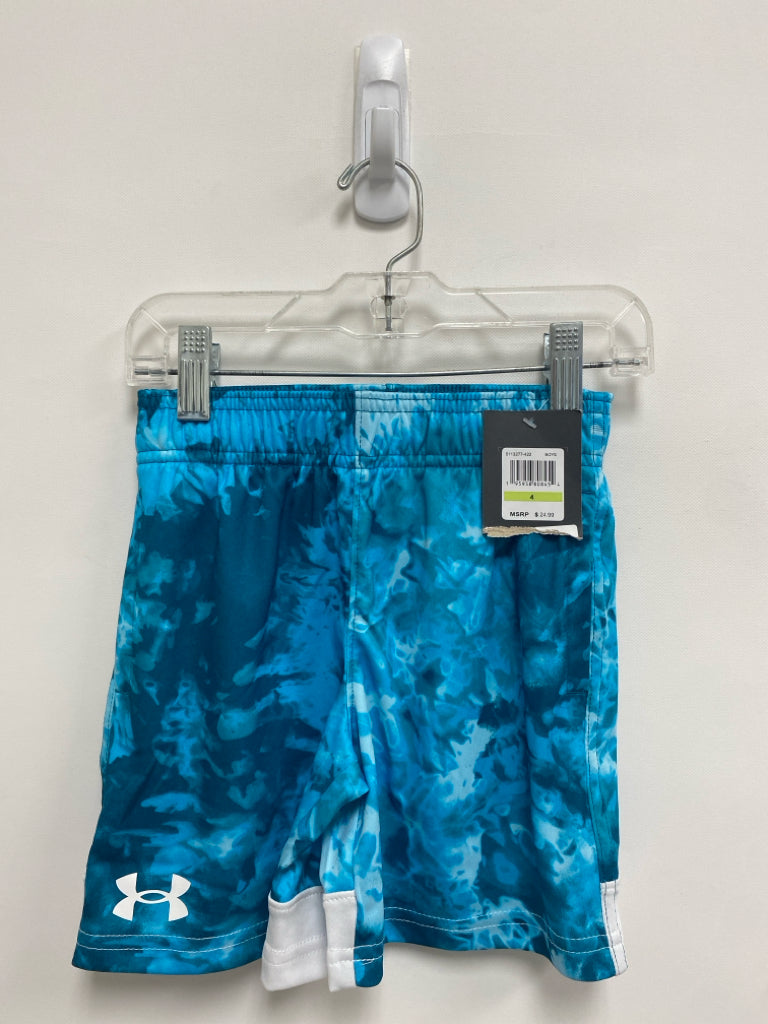 NWT Under Armour SIZE 4 Turquoise White Waves Boy&