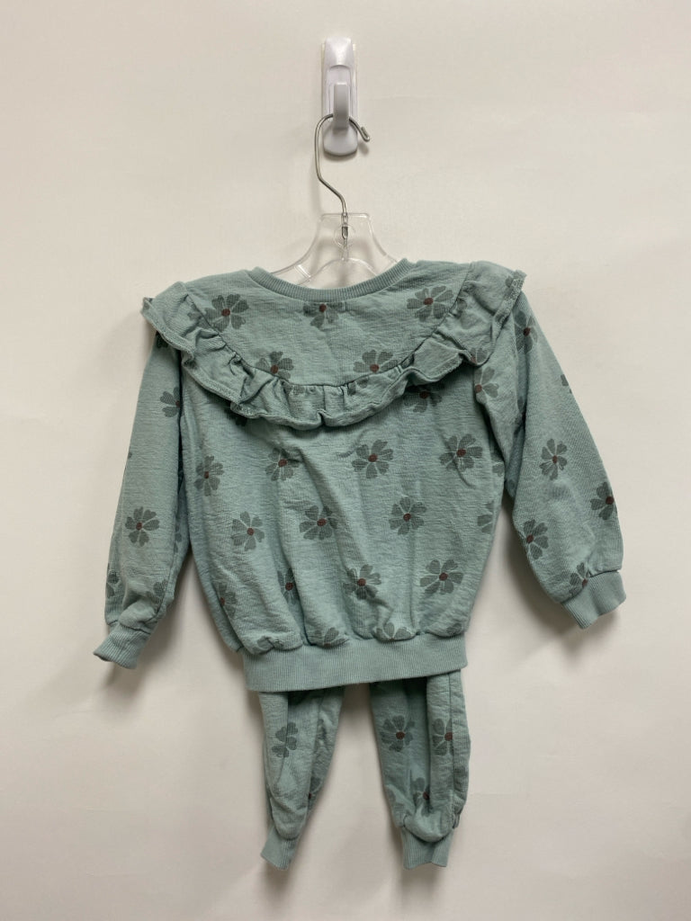 Rabbit + Bear SIZE 2T Blue Brown Flowers Girl&