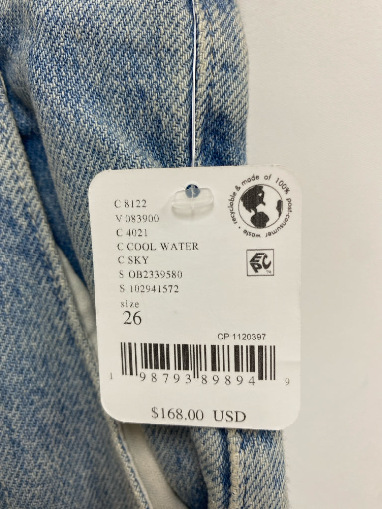 NWT We The Free Size 26 Blue Denim Pleated Flared Ladies Jeans