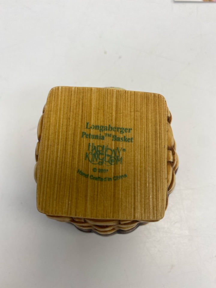 Longaberger Harmony Kingdom Petunia Basket Mini Trinket  Box