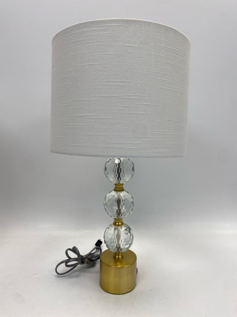 Clear Gold Faceted Metal/Acrylic Lamp