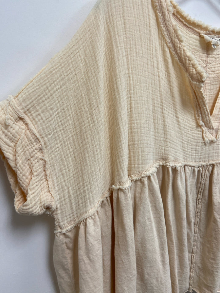 Size L Cream Gauze Ladies Top