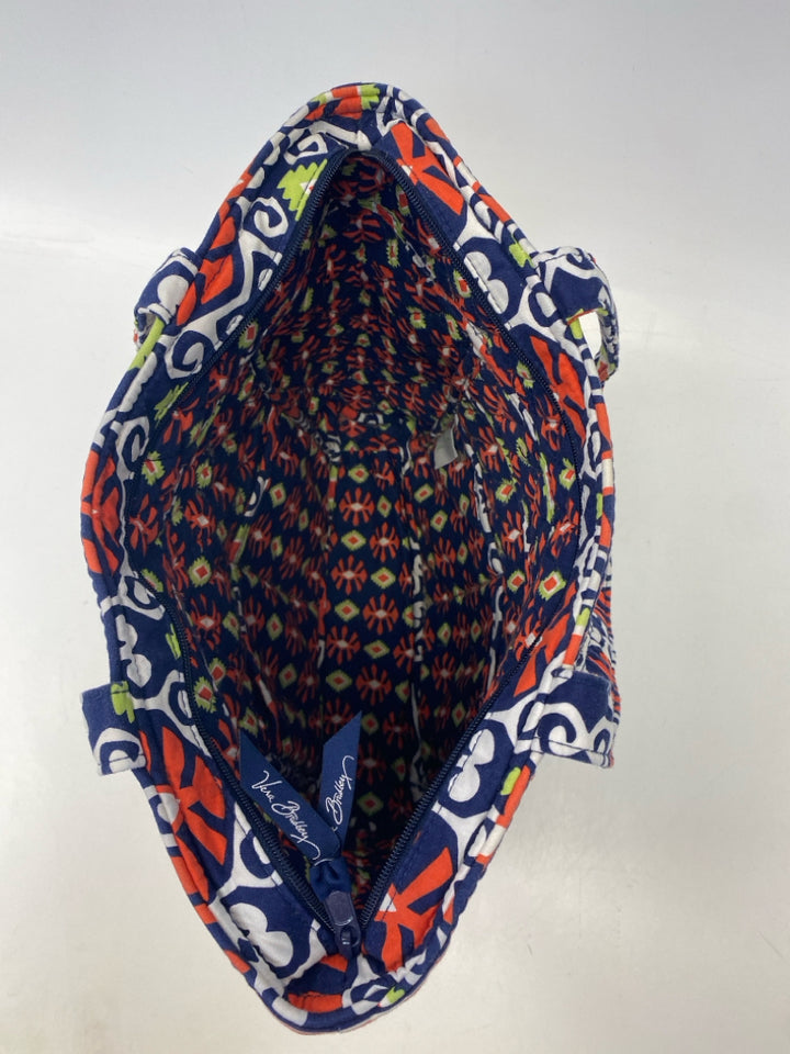 Vera Bradley Navy/white Coral Print Handbag