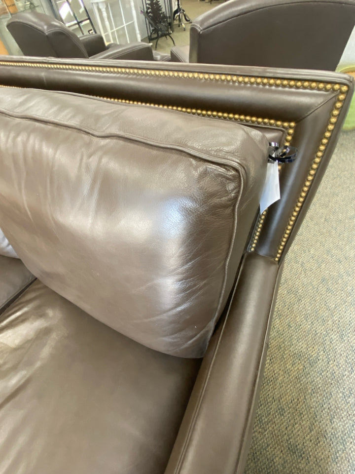 Hancock &amp; Moore Leather Sofa w/Ottoman