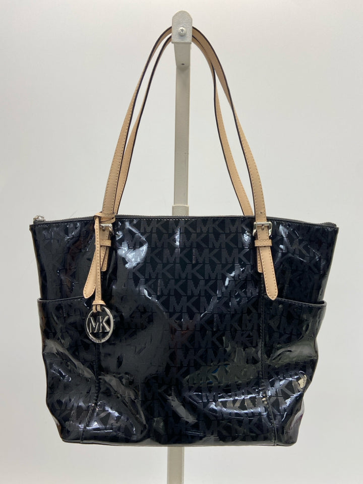 Michael Kors Black Signature Patent Handbag