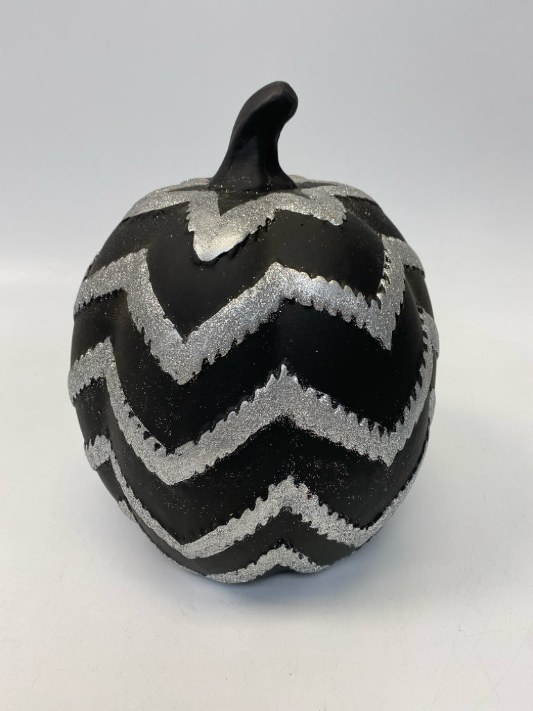 Black Silver Glitter Ceramic Halloween