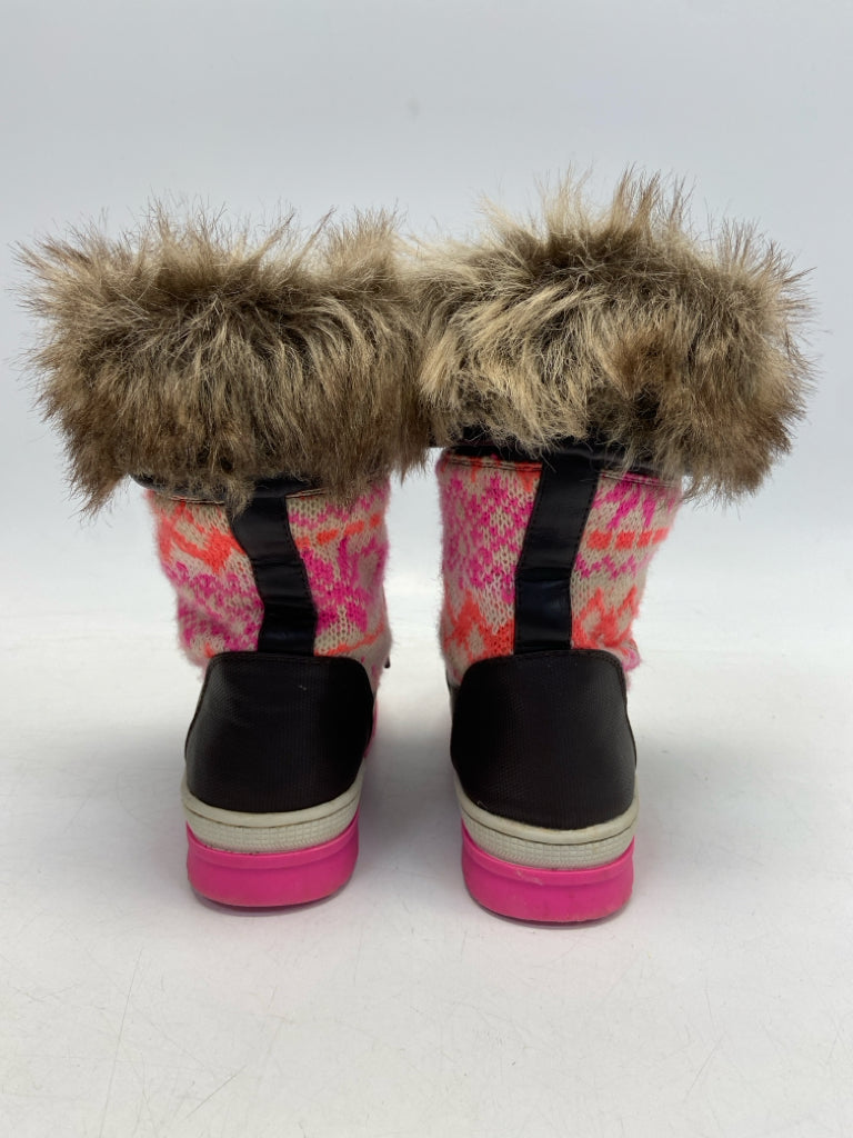 Justice SIZE 3 Dark Brown Pink Lace-Up Girl&