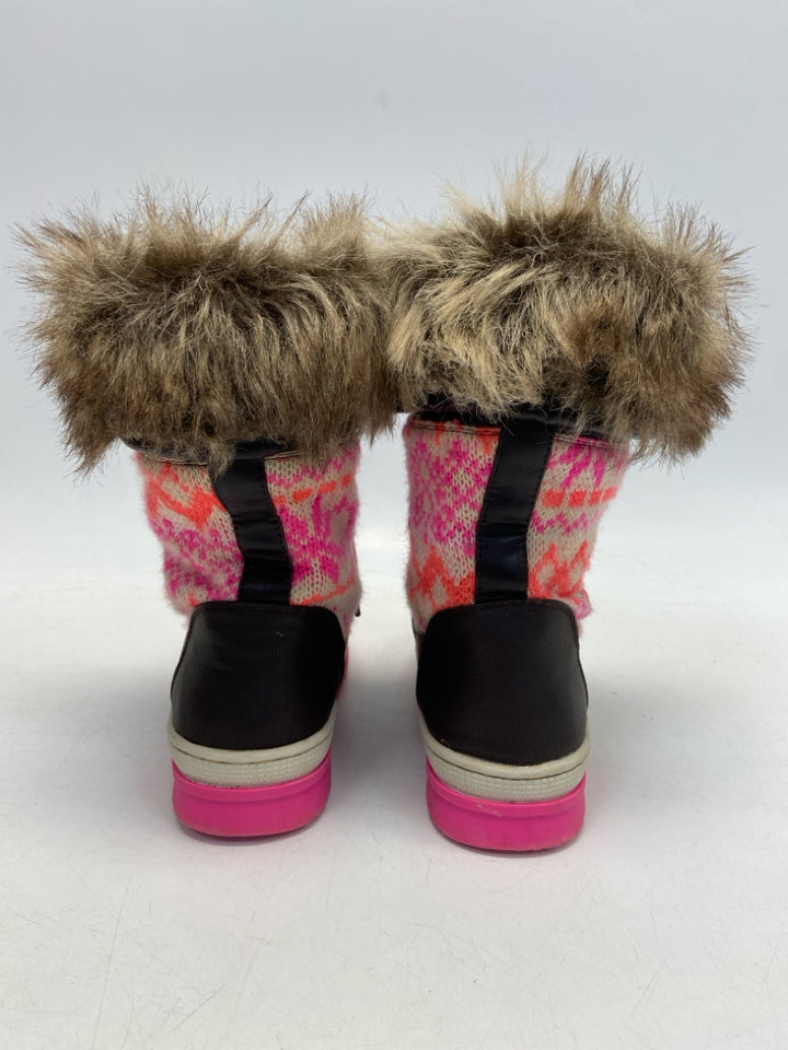 Justice SIZE 3 Dark Brown Pink Lace-Up Girl&