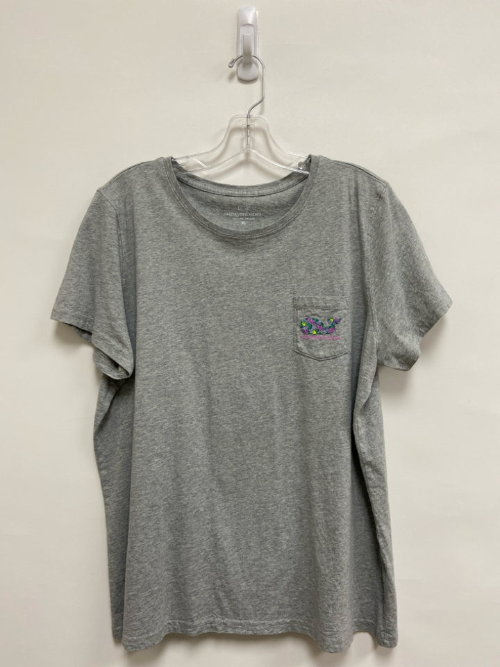 Vineyard Vines Size XL Gray Purple/Green Whale Ladies Top