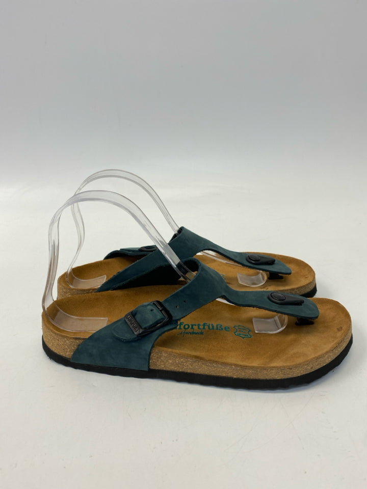 Size 40 Dark Teal Green Sandals