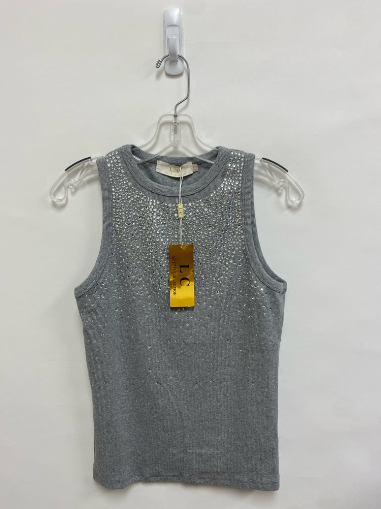 NWT Size L Gray Heather Jeweled Tank Ladies Top