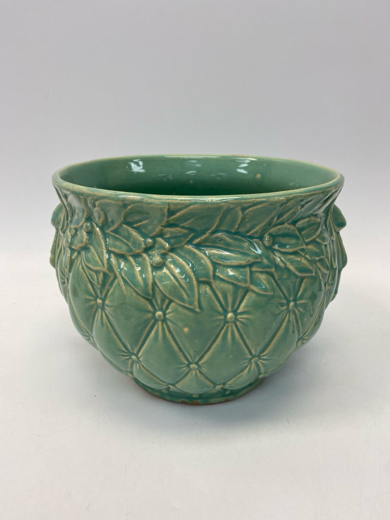 McCoy Mint Green Quilted Ceramic Planter