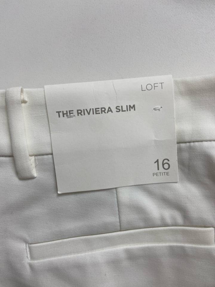 NWT LOFT  SIZE  16P White Plus Size Pants