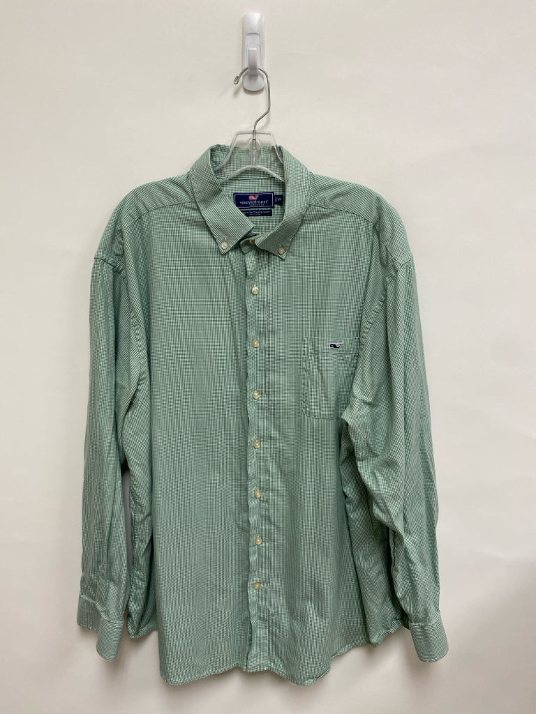 Vineyard Vines Size XXL Green/White Houndstooth Men&