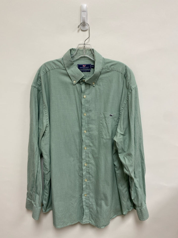 Vineyard Vines Size XXL Green/White Houndstooth Men&