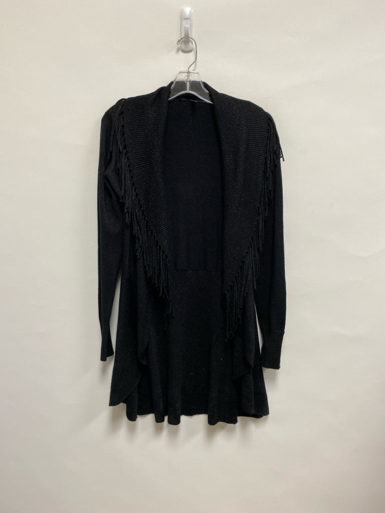WHBM Size M Black Fringe Drape Ladies Sweater