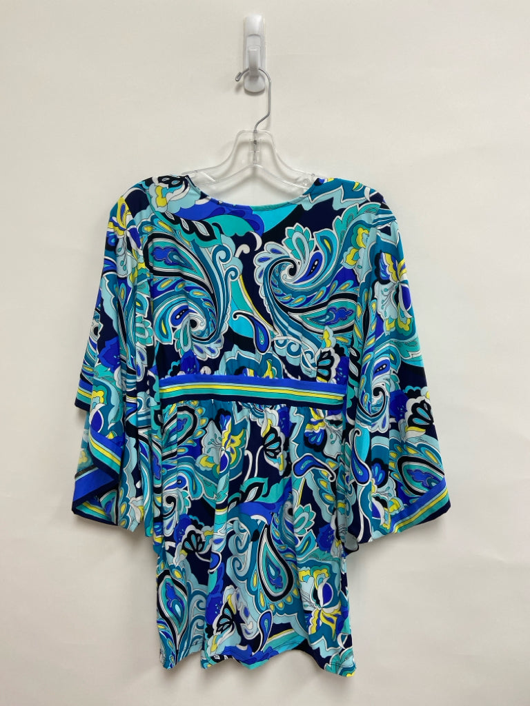 NWT Trina Turk Size S Turquoise Blue/Multi Acanthus Ladies Coverup