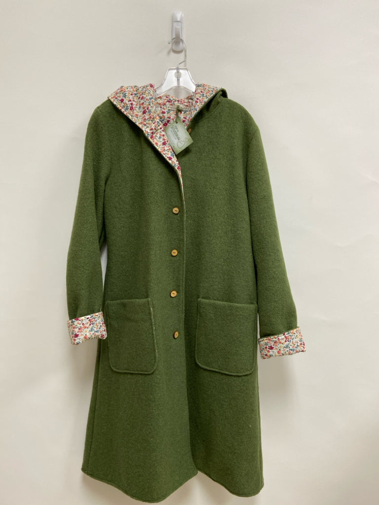 NWT Size 40 Green Hooded Wool Ladies Jacket