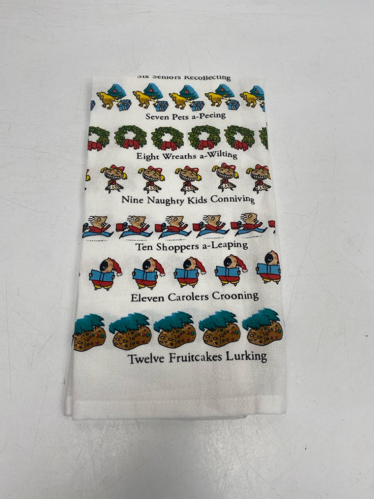NWT White Multi Color Christmas