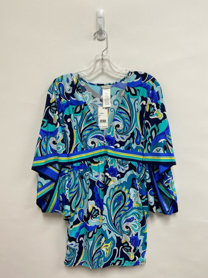 NWT Trina Turk Size S Turquoise Blue/Multi Acanthus Ladies Coverup